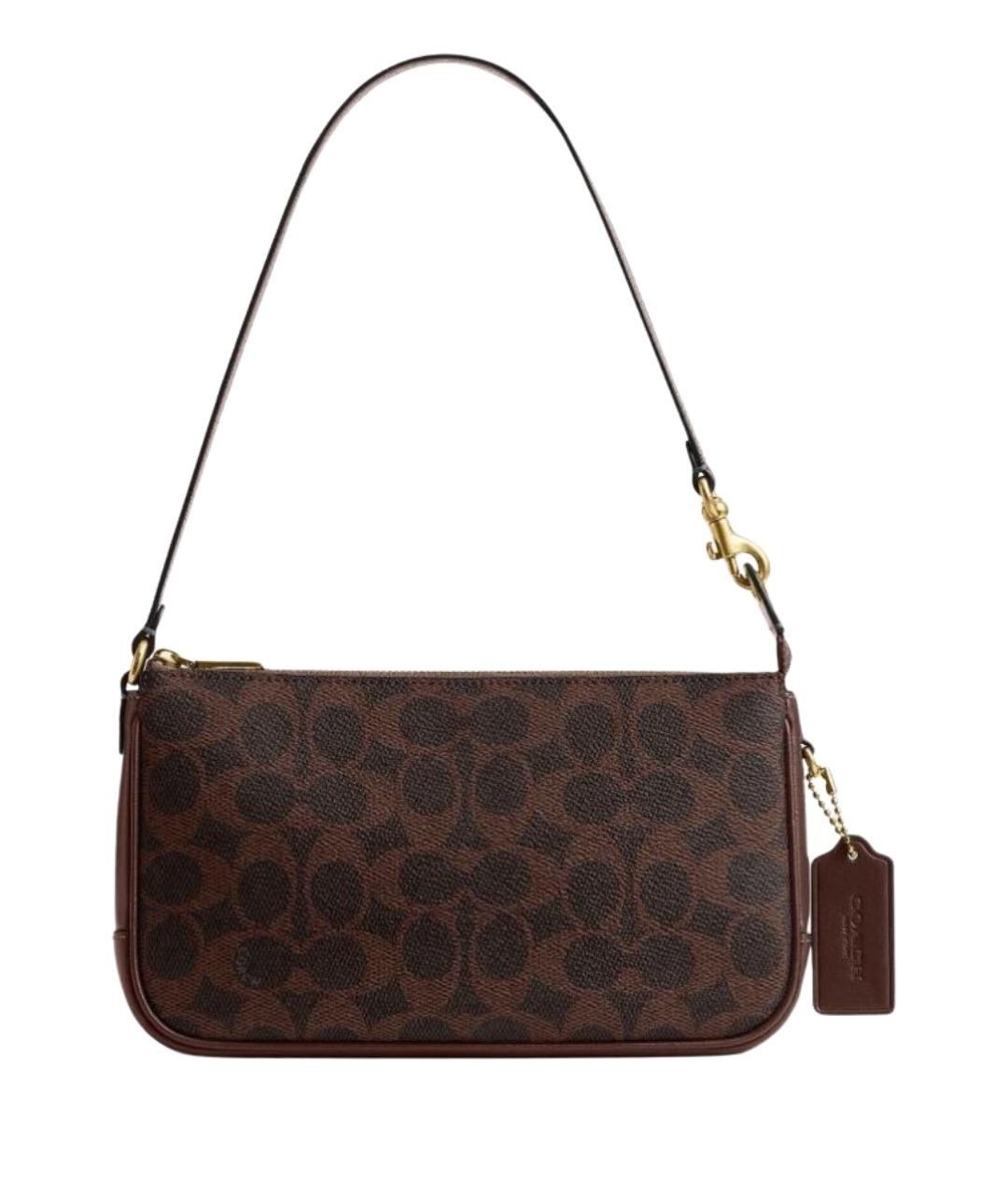 COACH Коричневая кожаная сумка через плечо, фото 1