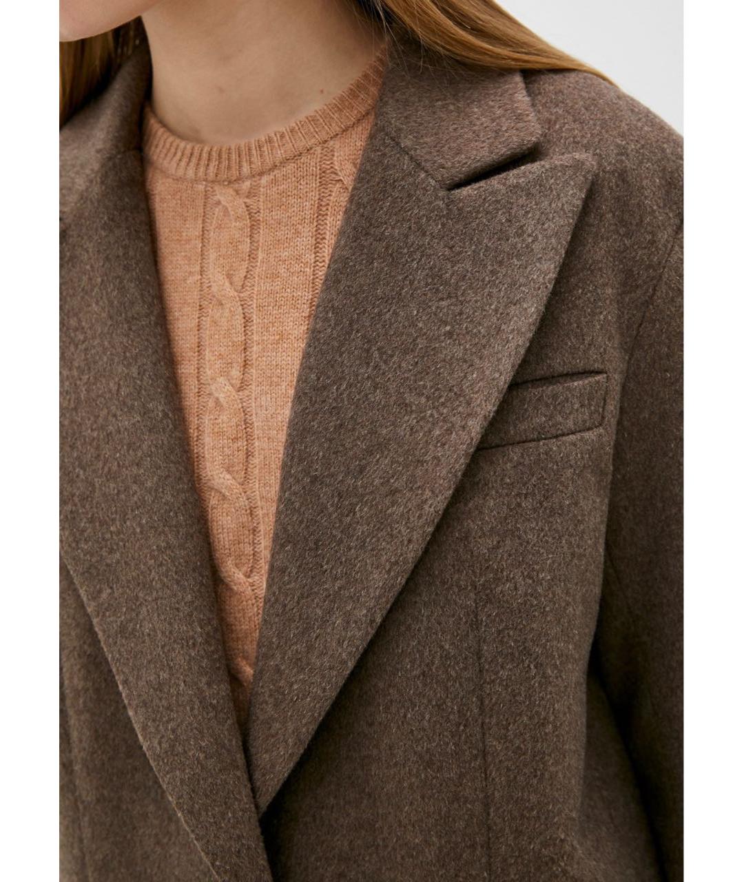 12 STOREEZ Коричневый шерстяной жакет/пиджак, фото 3