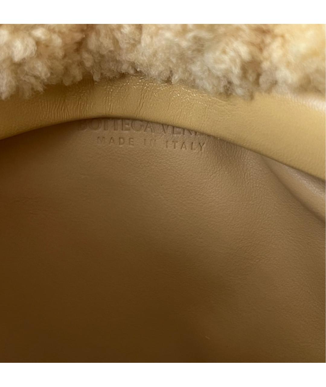 BOTTEGA VENETA Желтая меховая сумка с короткими ручками, фото 7