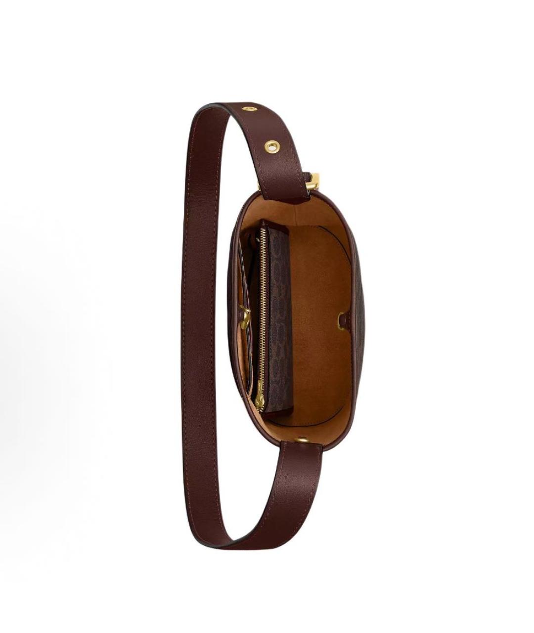 COACH Коричневая кожаная сумка через плечо, фото 4