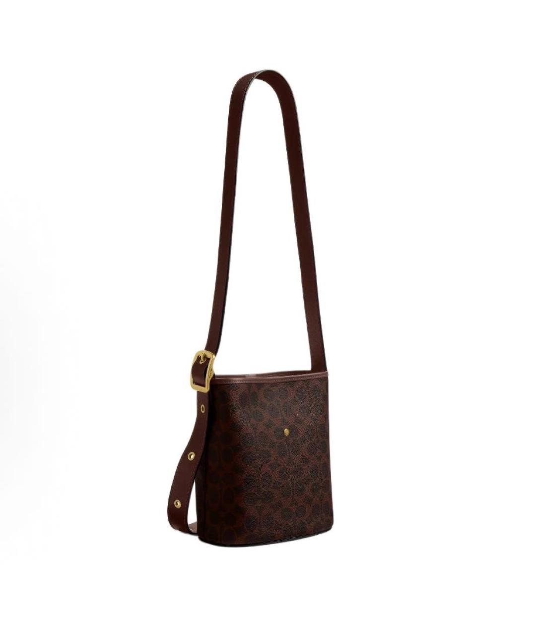 COACH Коричневая кожаная сумка через плечо, фото 3