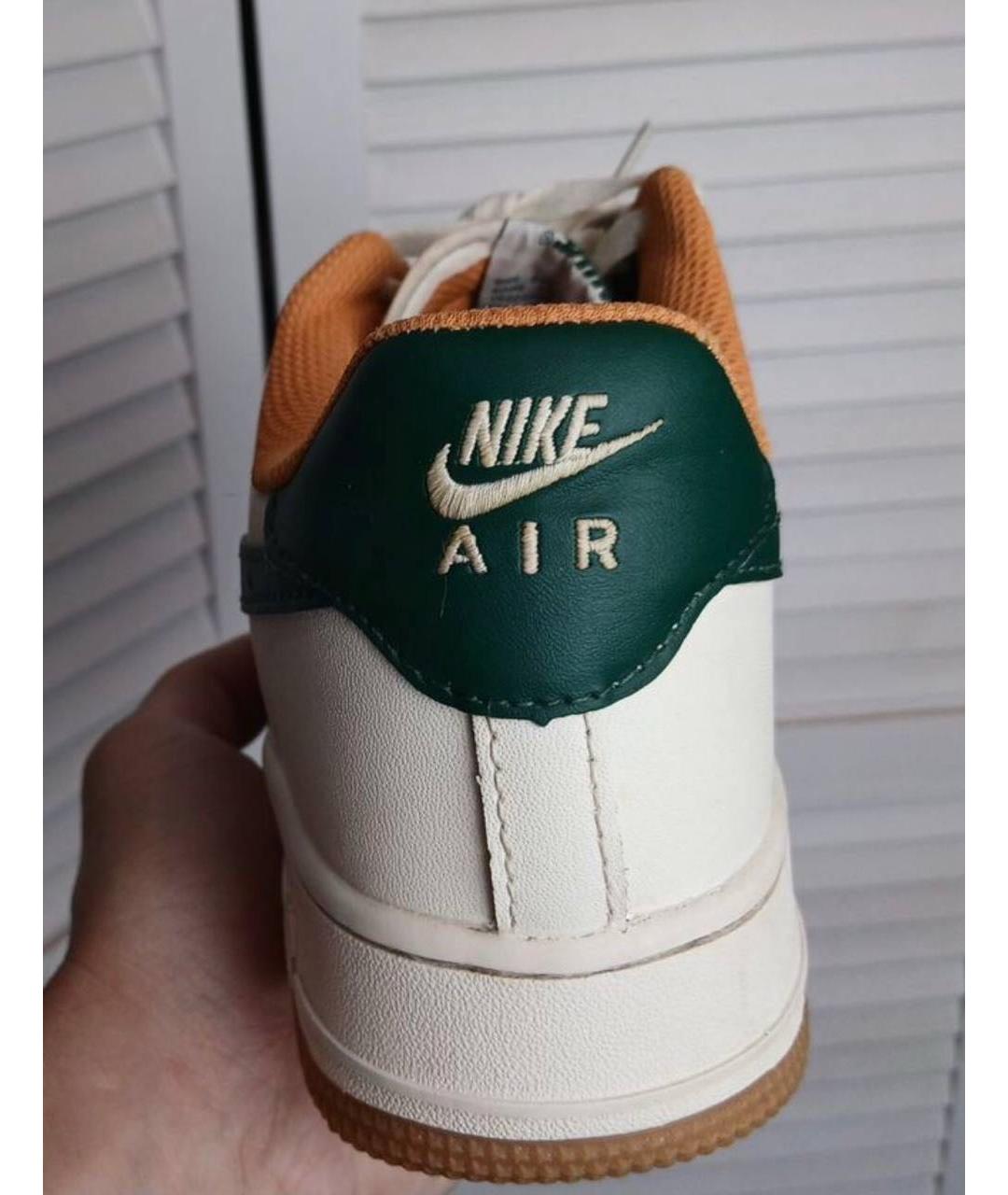 NIKE Белые кожаные низкие кроссовки / кеды, фото 5