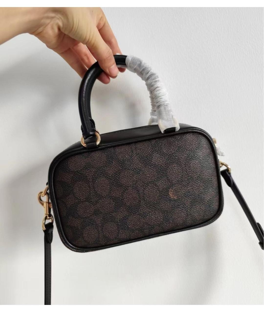 COACH Коричневая сумка с короткими ручками, фото 5