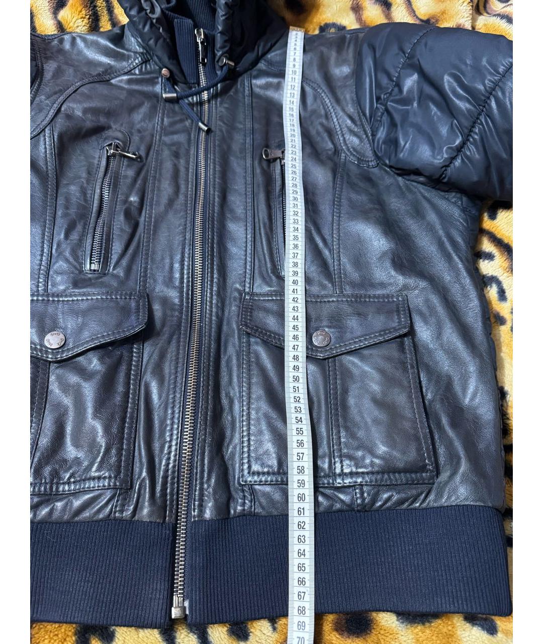 DOLCE&GABBANA Черная кожаная куртка, фото 3