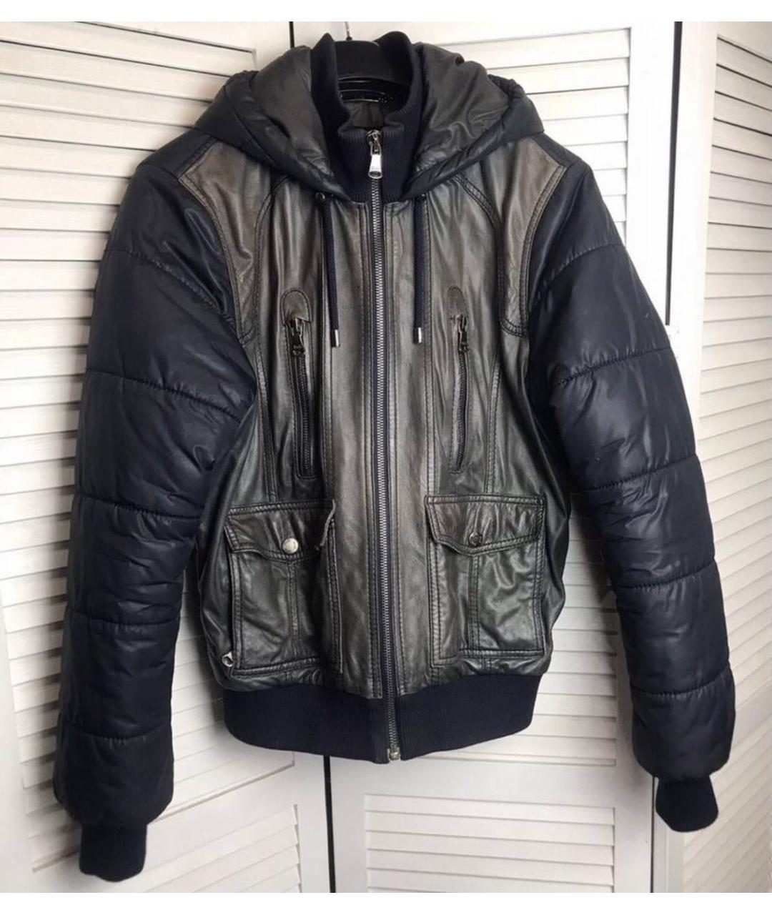 DOLCE&GABBANA Черная кожаная куртка, фото 8