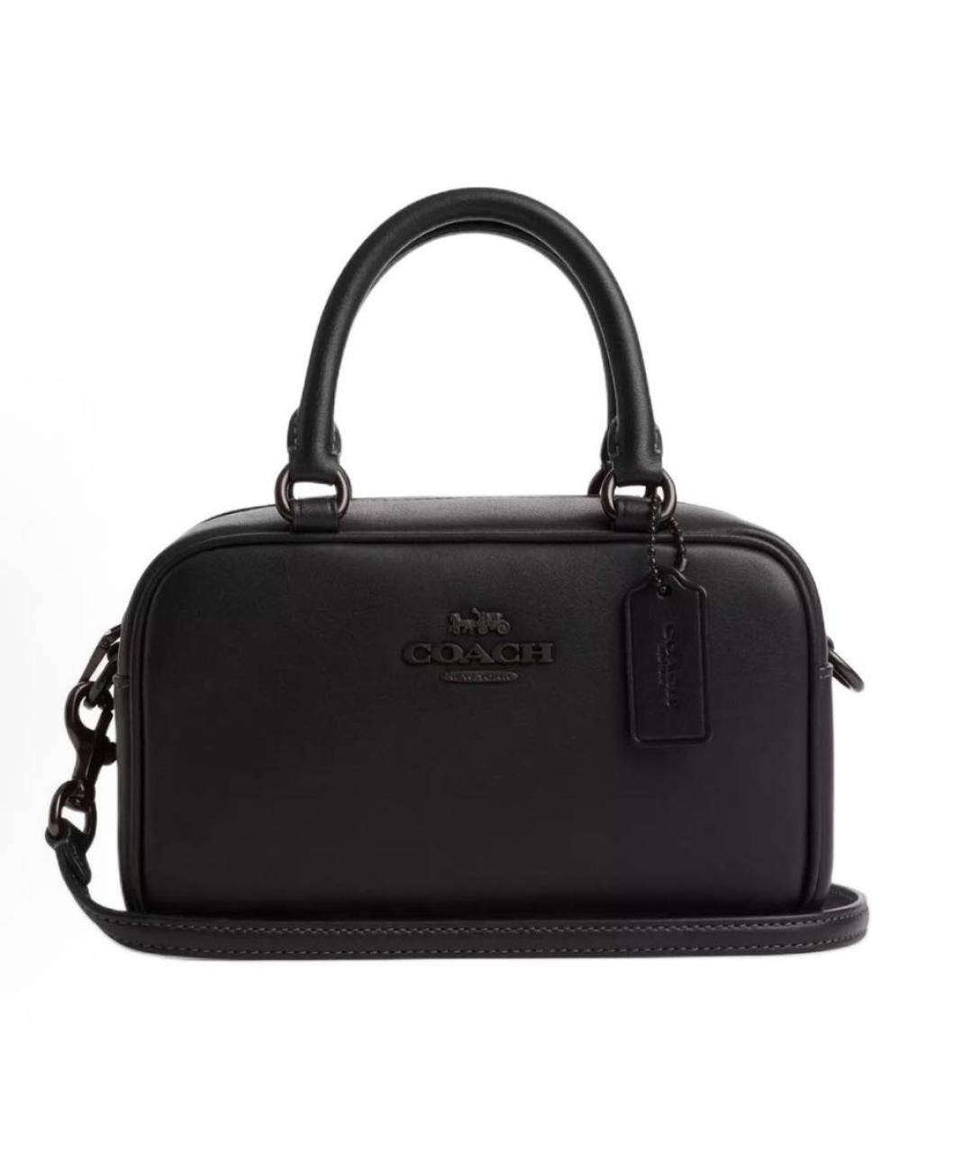 COACH Черная кожаная сумка через плечо, фото 8