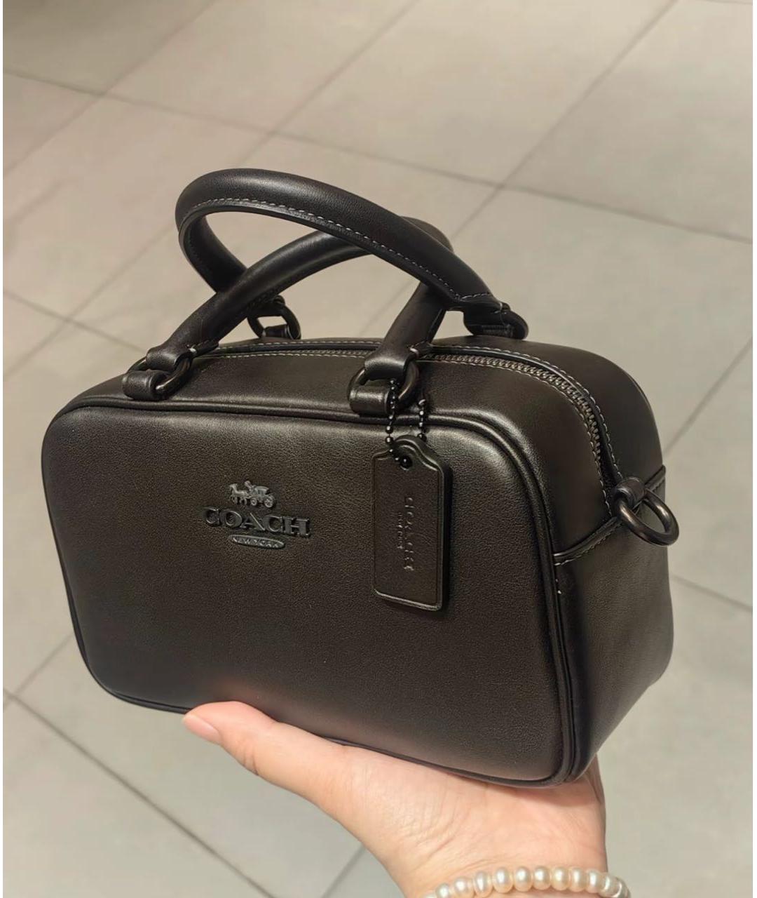 COACH Черная кожаная сумка через плечо, фото 5