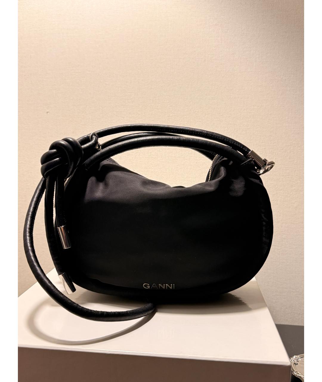 GANNI Черная сумка с короткими ручками, фото 6