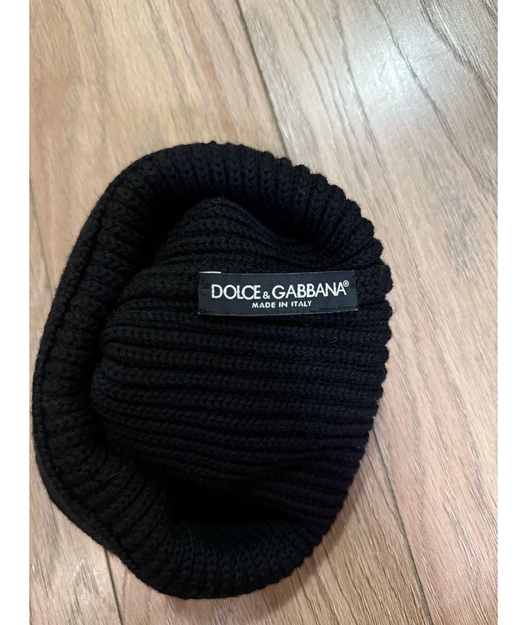 DOLCE&GABBANA Черная шерстяная шапка, фото 3