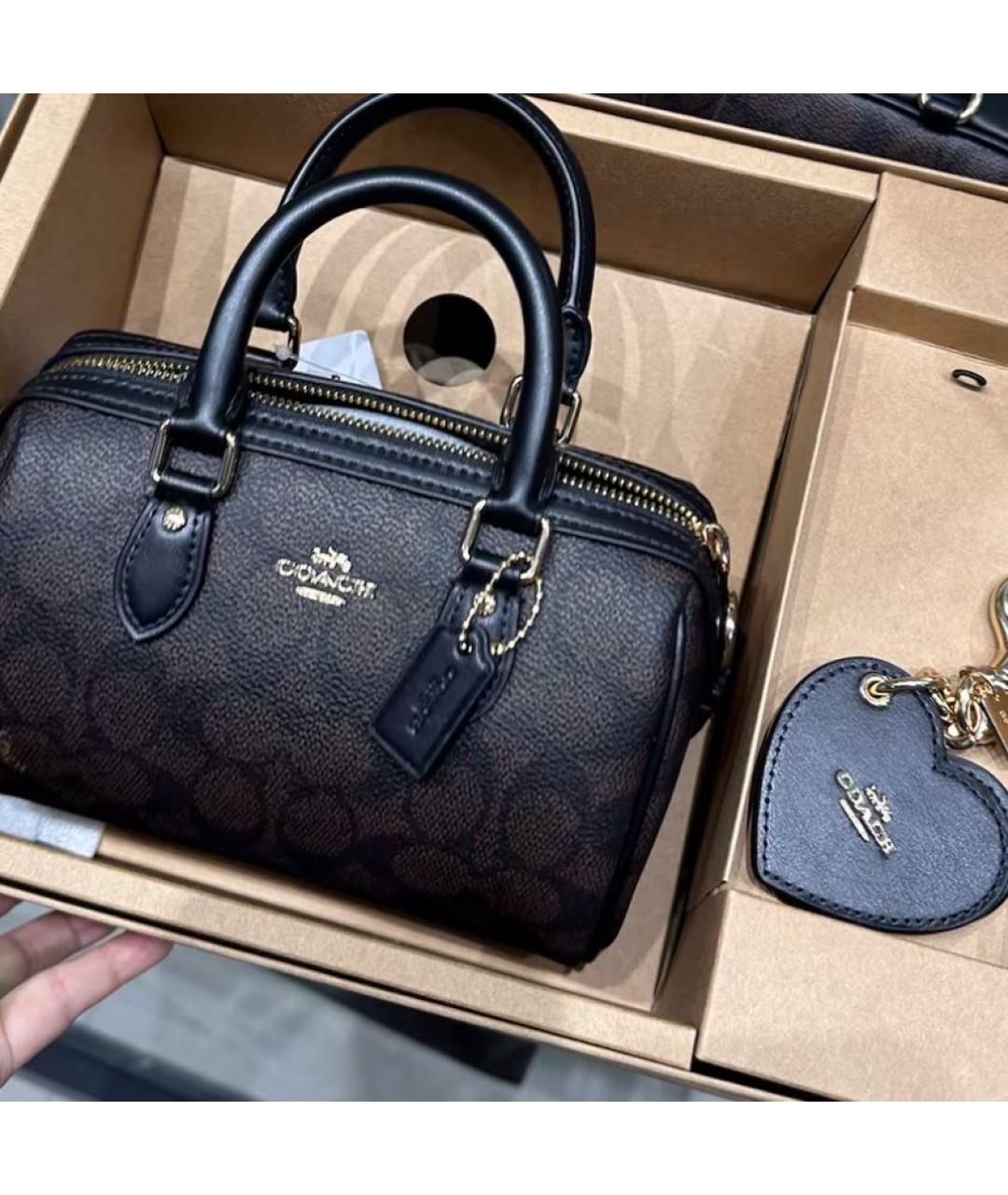 COACH Коричневая сумка с короткими ручками, фото 8