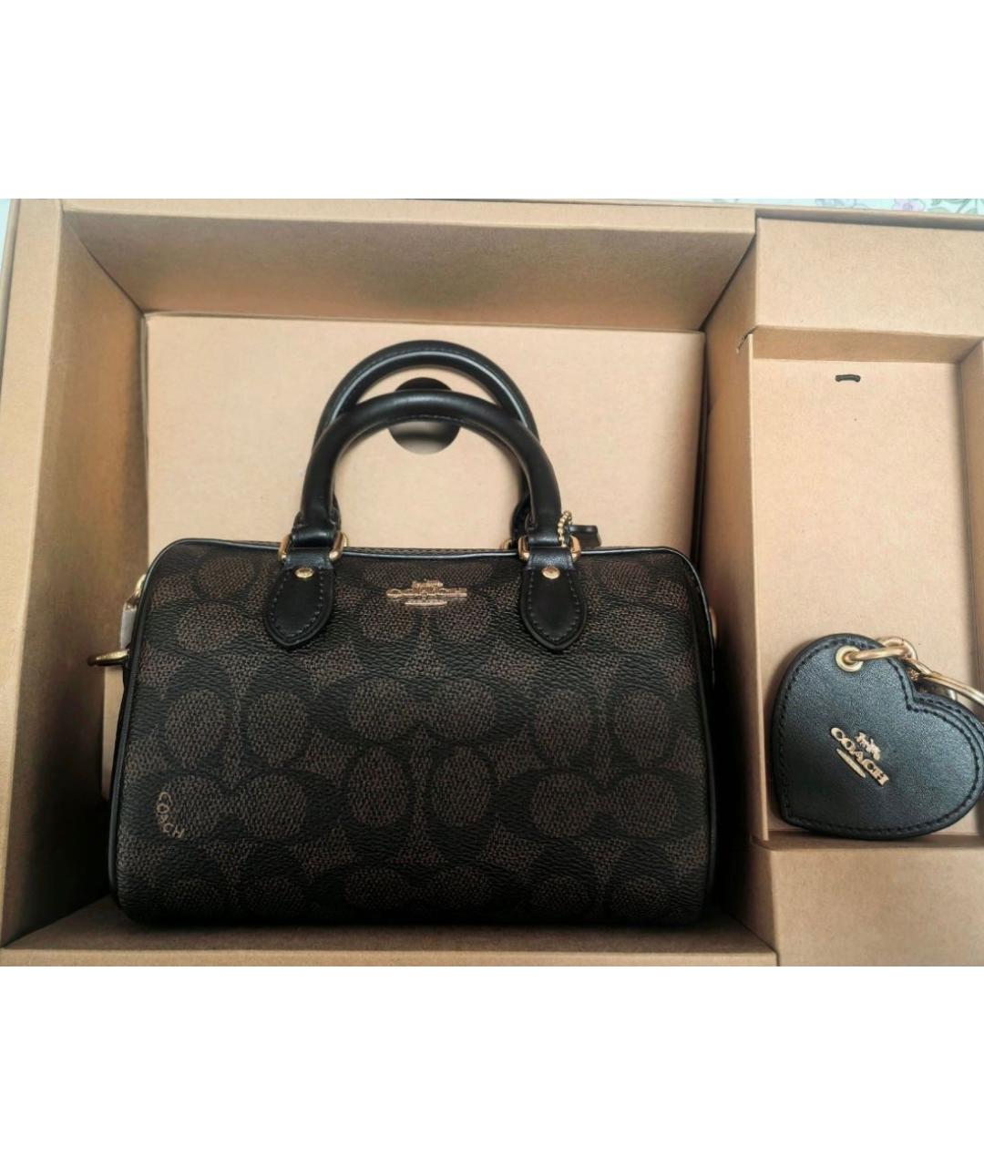 COACH Коричневая сумка с короткими ручками, фото 7