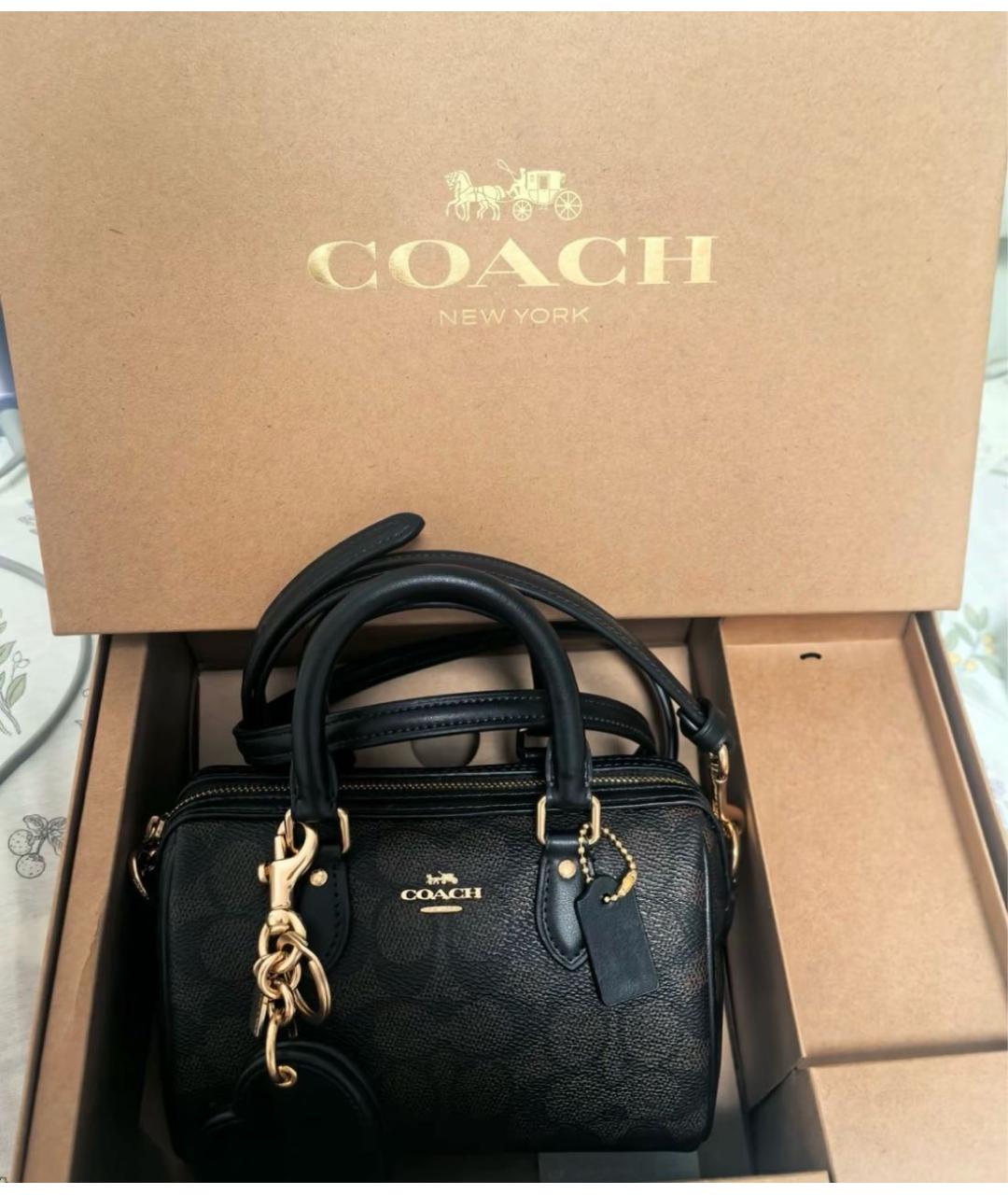 COACH Коричневая сумка с короткими ручками, фото 6