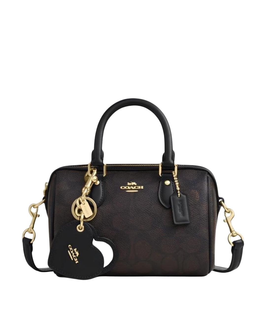 COACH Коричневая сумка с короткими ручками, фото 1