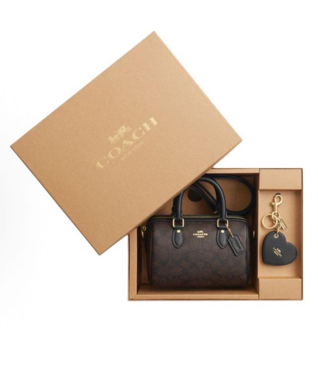 COACH Коричневая сумка с короткими ручками, фото 2