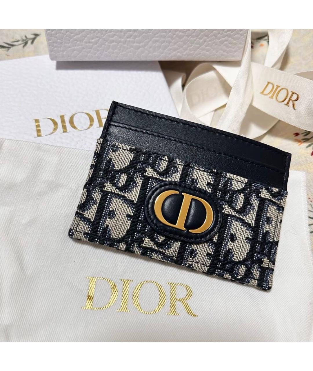 CHRISTIAN DIOR Темно-синий кожаный кардхолдер, фото 4
