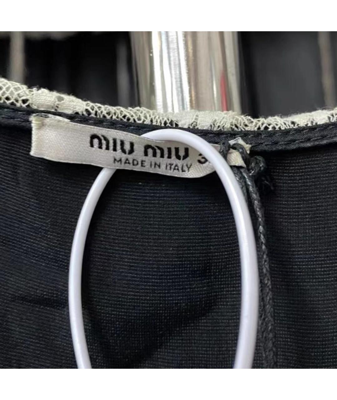 MIU MIU Черное бархатное повседневное платье, фото 8