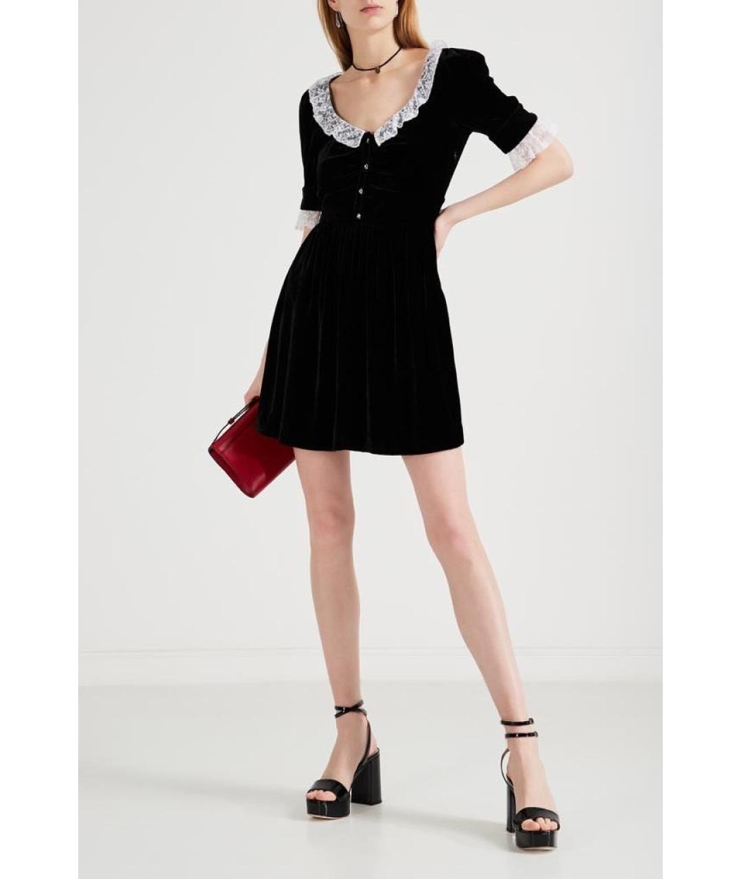 MIU MIU Черное бархатное повседневное платье, фото 2