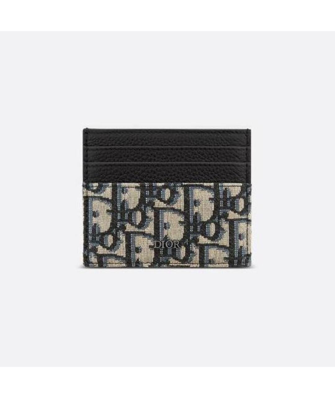 CHRISTIAN DIOR Темно-синий кожаный кардхолдер, фото 5