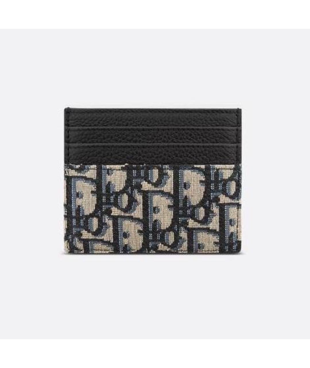 CHRISTIAN DIOR Темно-синий кожаный кардхолдер, фото 2