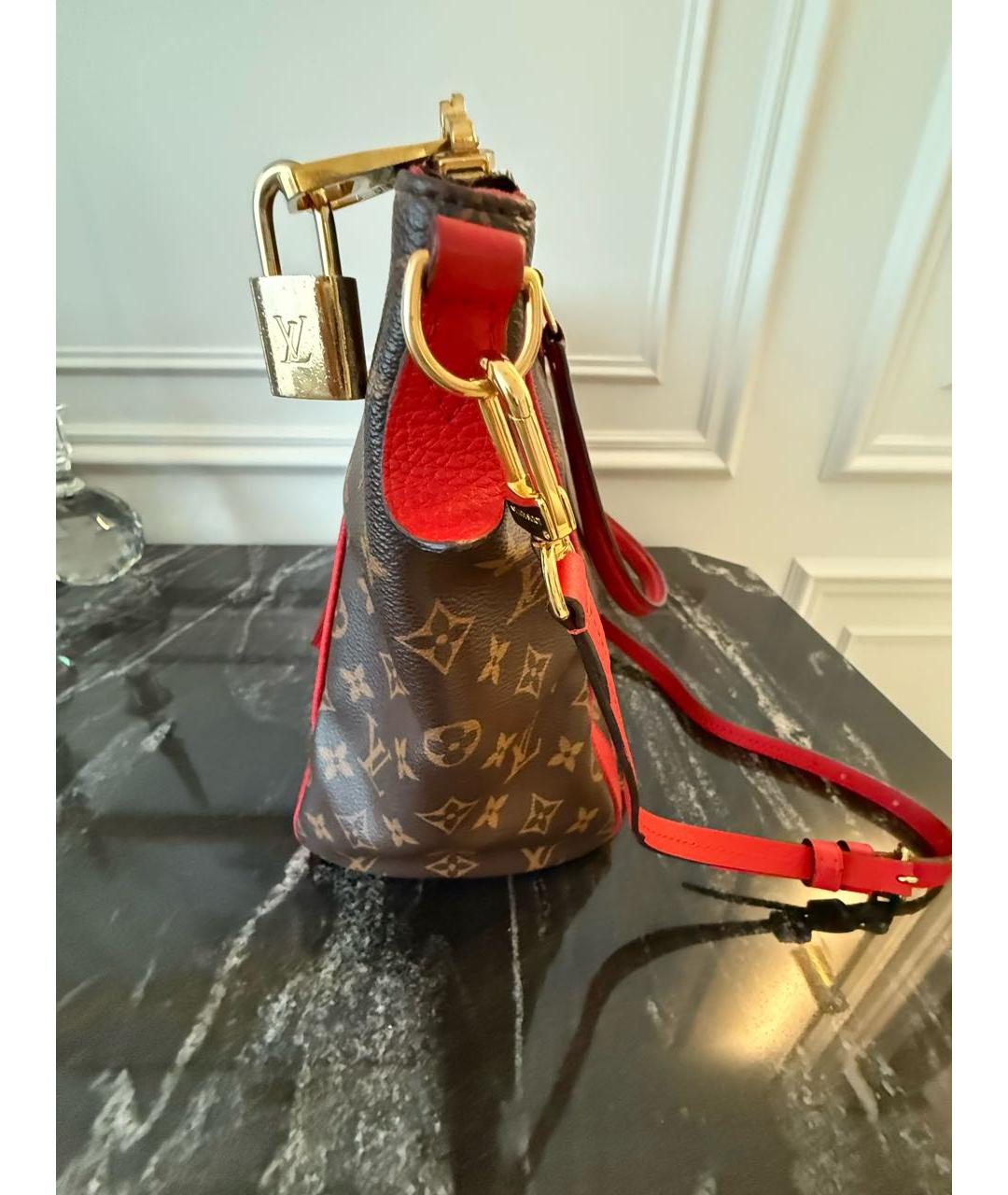 LOUIS VUITTON Коричневая кожаная сумка тоут, фото 3