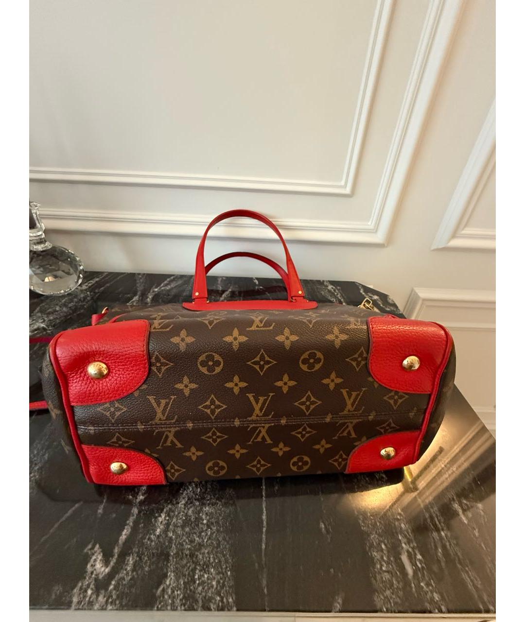 LOUIS VUITTON Коричневая кожаная сумка тоут, фото 4