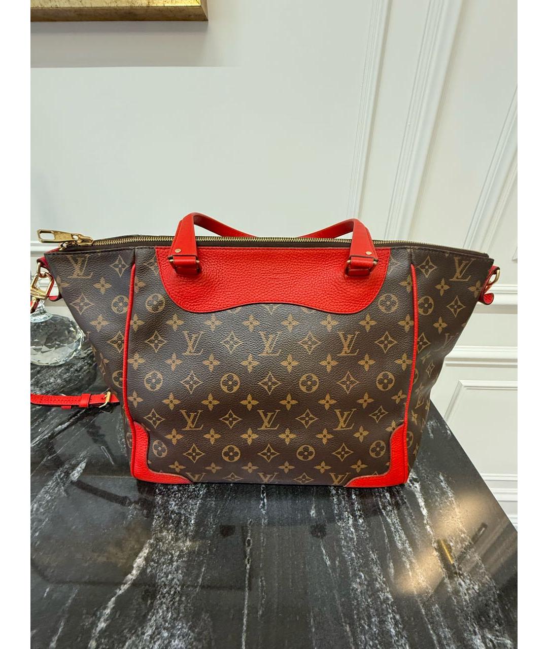 LOUIS VUITTON Коричневая кожаная сумка тоут, фото 2