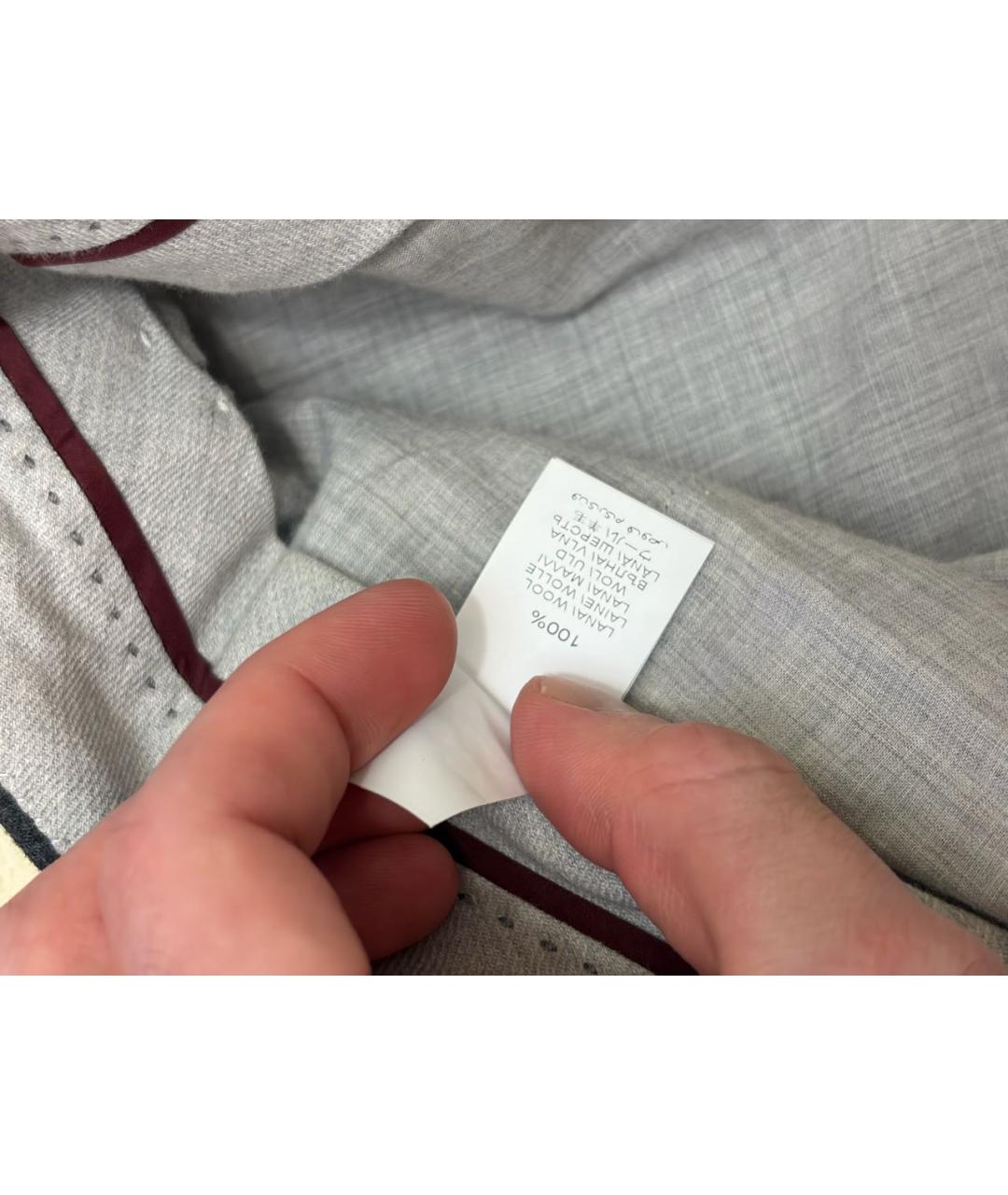 BRUNELLO CUCINELLI Серый классический костюм, фото 8