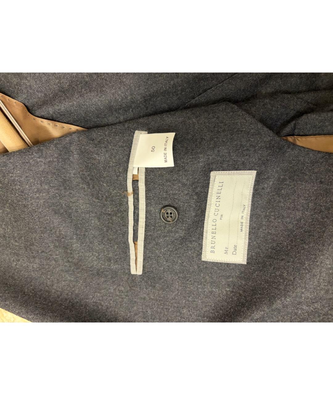 BRUNELLO CUCINELLI Серый классический костюм, фото 4