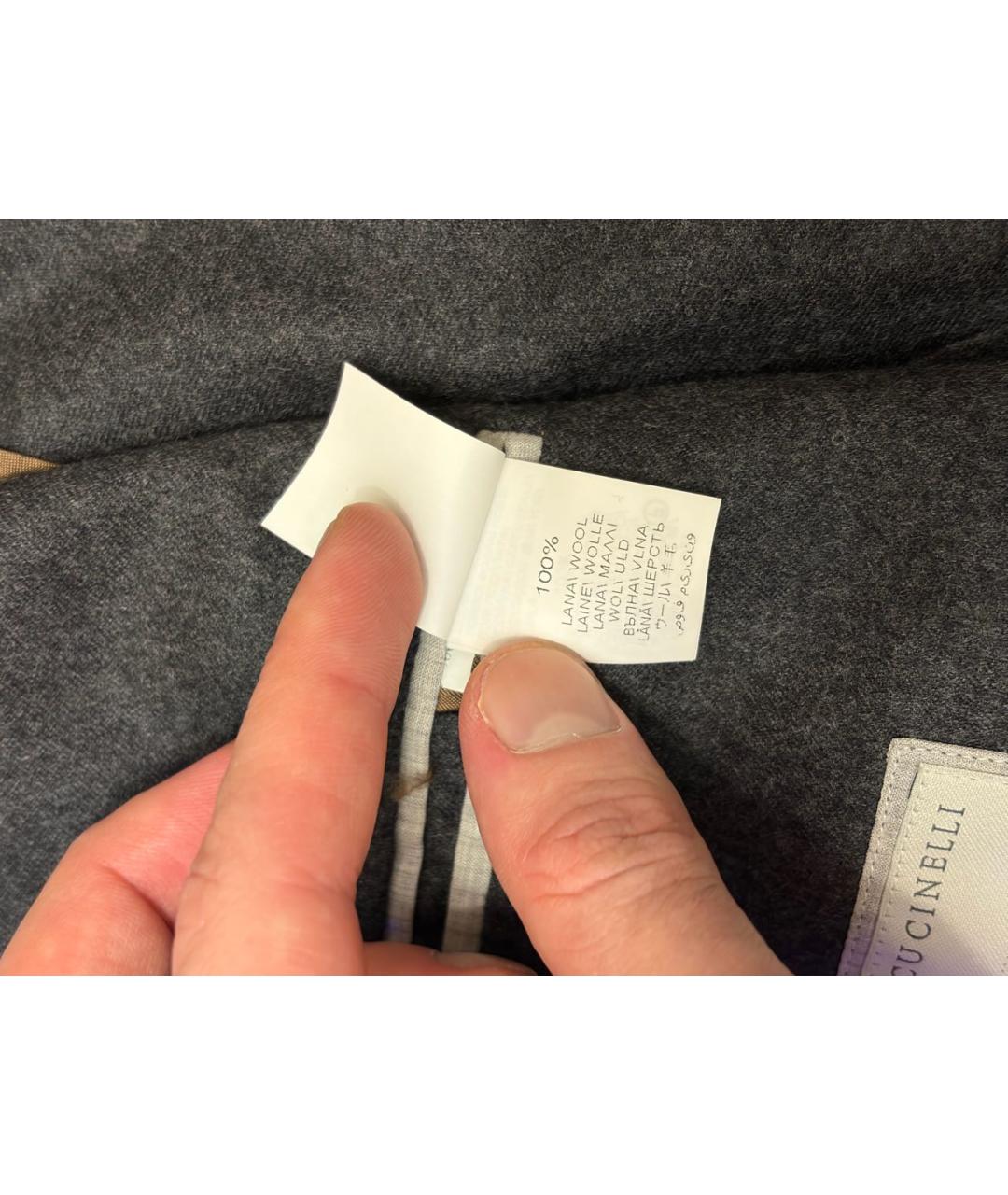 BRUNELLO CUCINELLI Серый классический костюм, фото 5