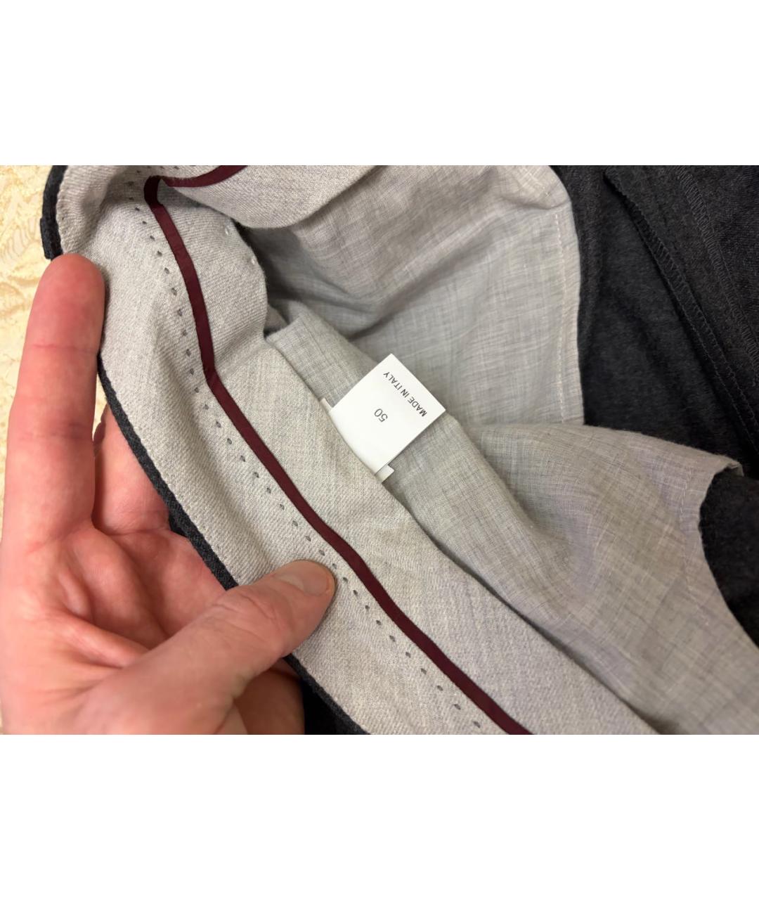 BRUNELLO CUCINELLI Серый классический костюм, фото 7