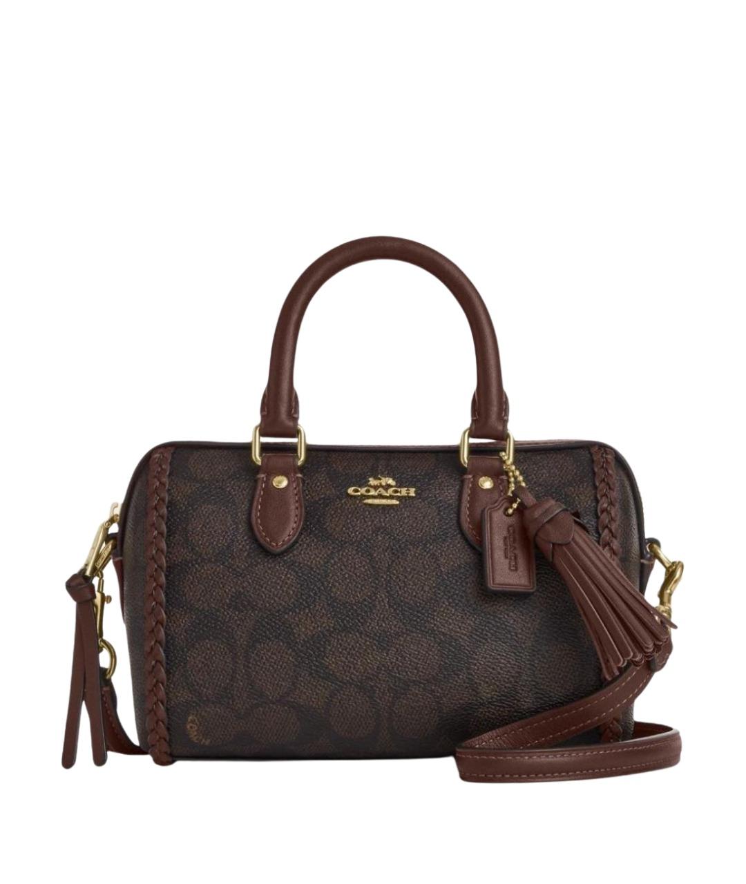 COACH Коричневая сумка с короткими ручками, фото 1