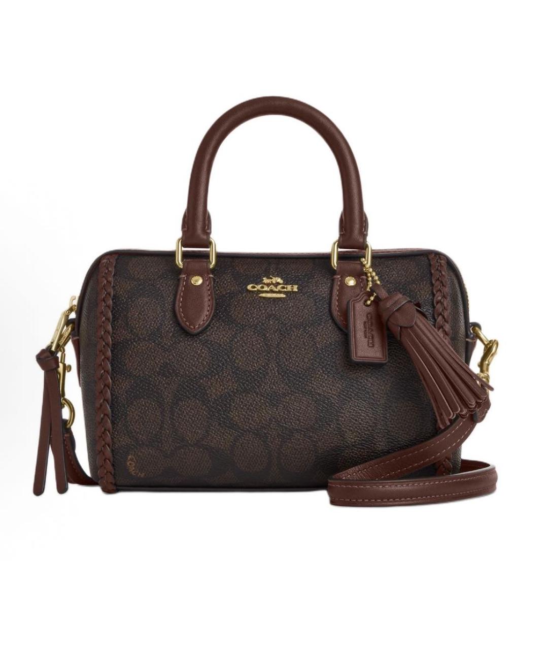 COACH Коричневая сумка с короткими ручками, фото 9