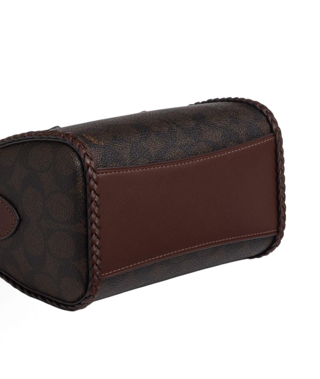 COACH Коричневая сумка с короткими ручками, фото 4