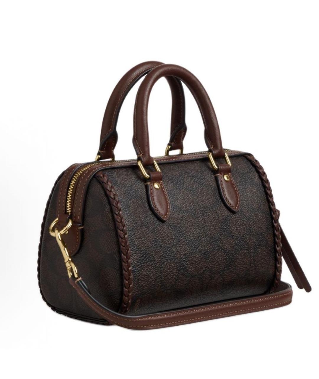 COACH Коричневая сумка с короткими ручками, фото 2