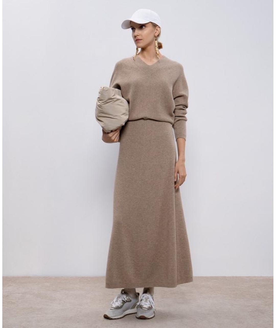 BRUNELLO CUCINELLI Бежевое кашемировое платье, фото 7