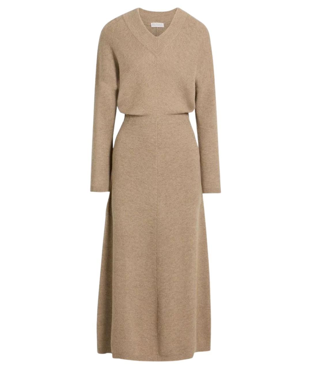 BRUNELLO CUCINELLI Бежевое кашемировое платье, фото 1