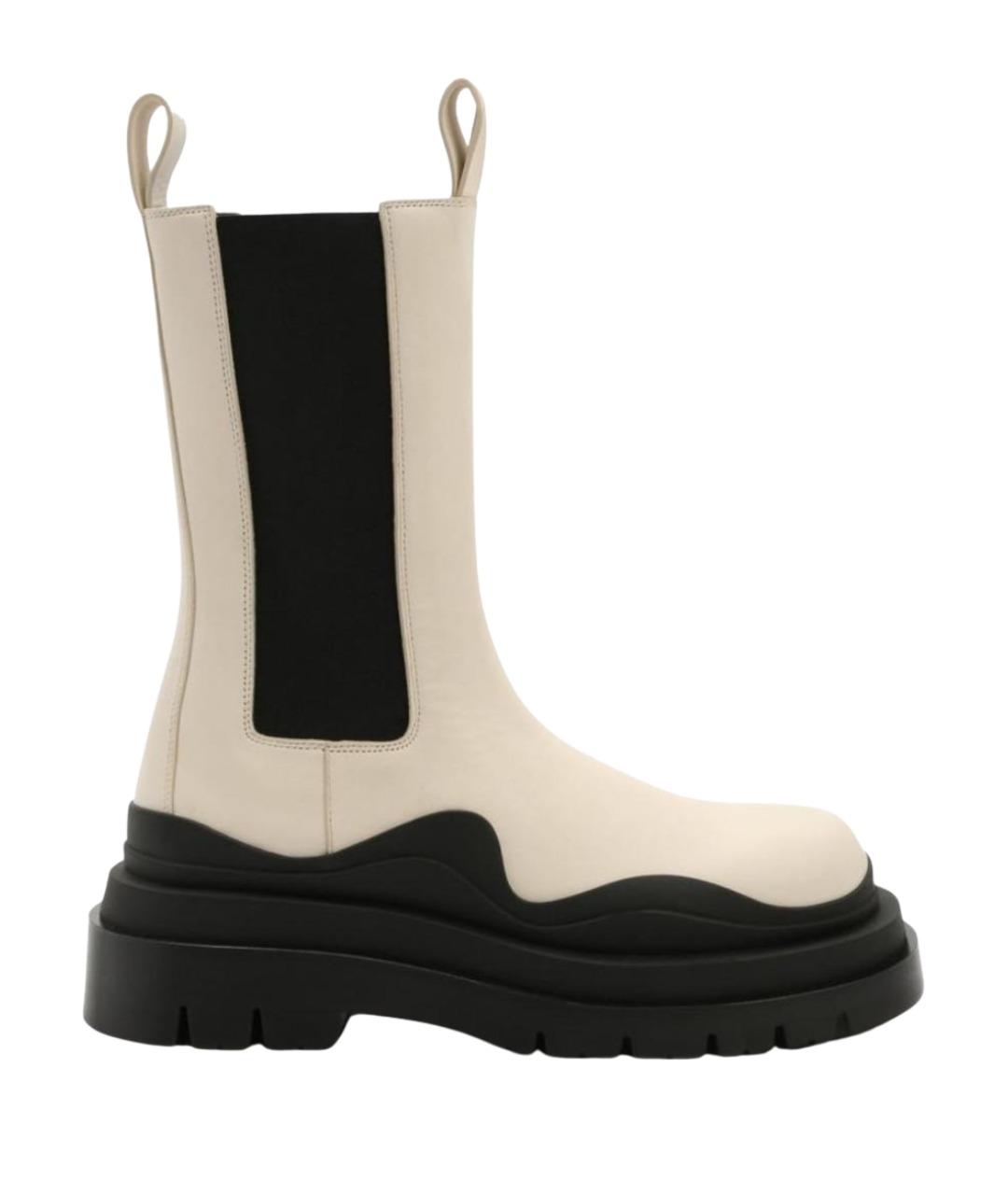 BOTTEGA VENETA Бежевые кожаные ботинки, фото 1