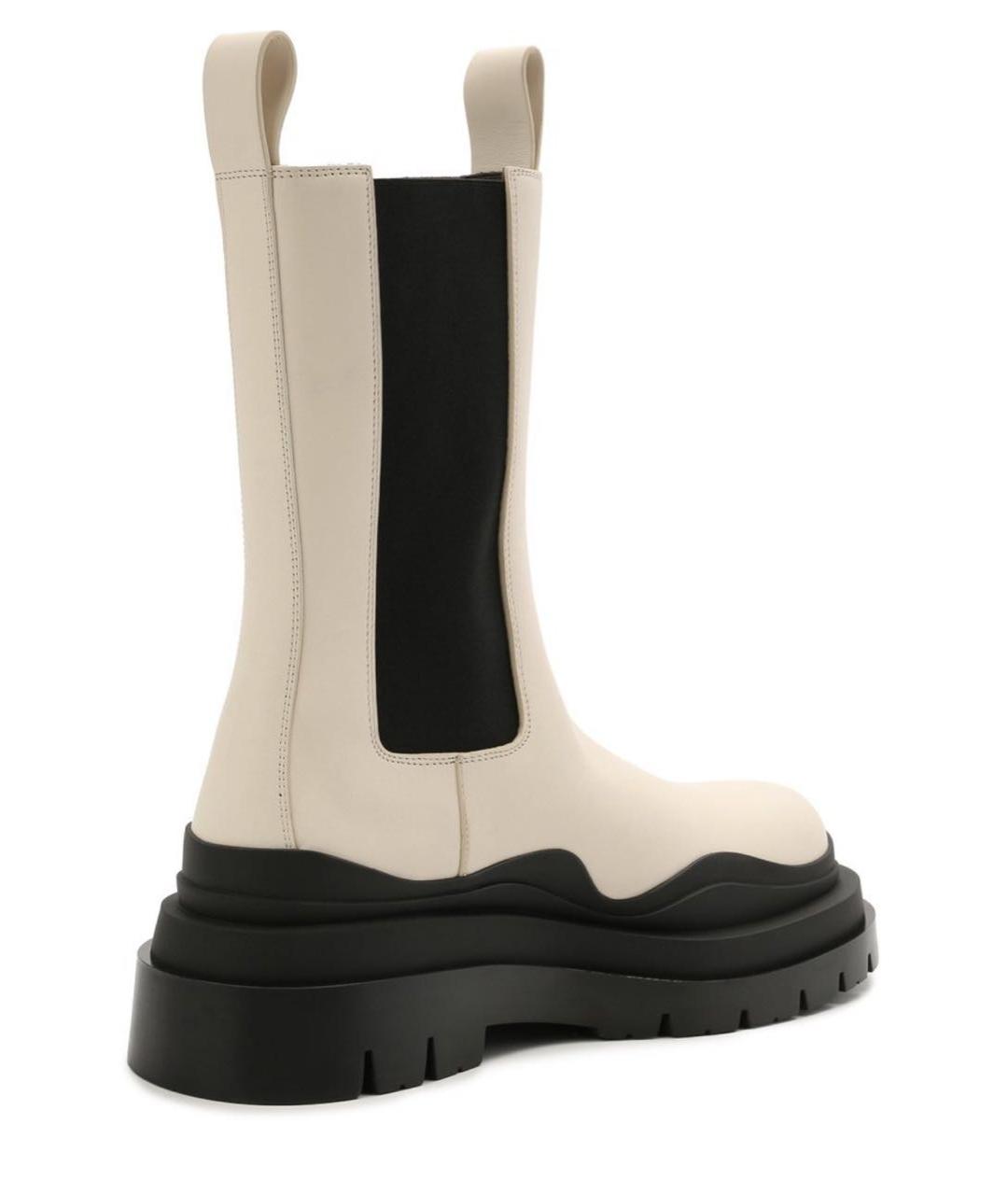 BOTTEGA VENETA Бежевые кожаные ботинки, фото 4