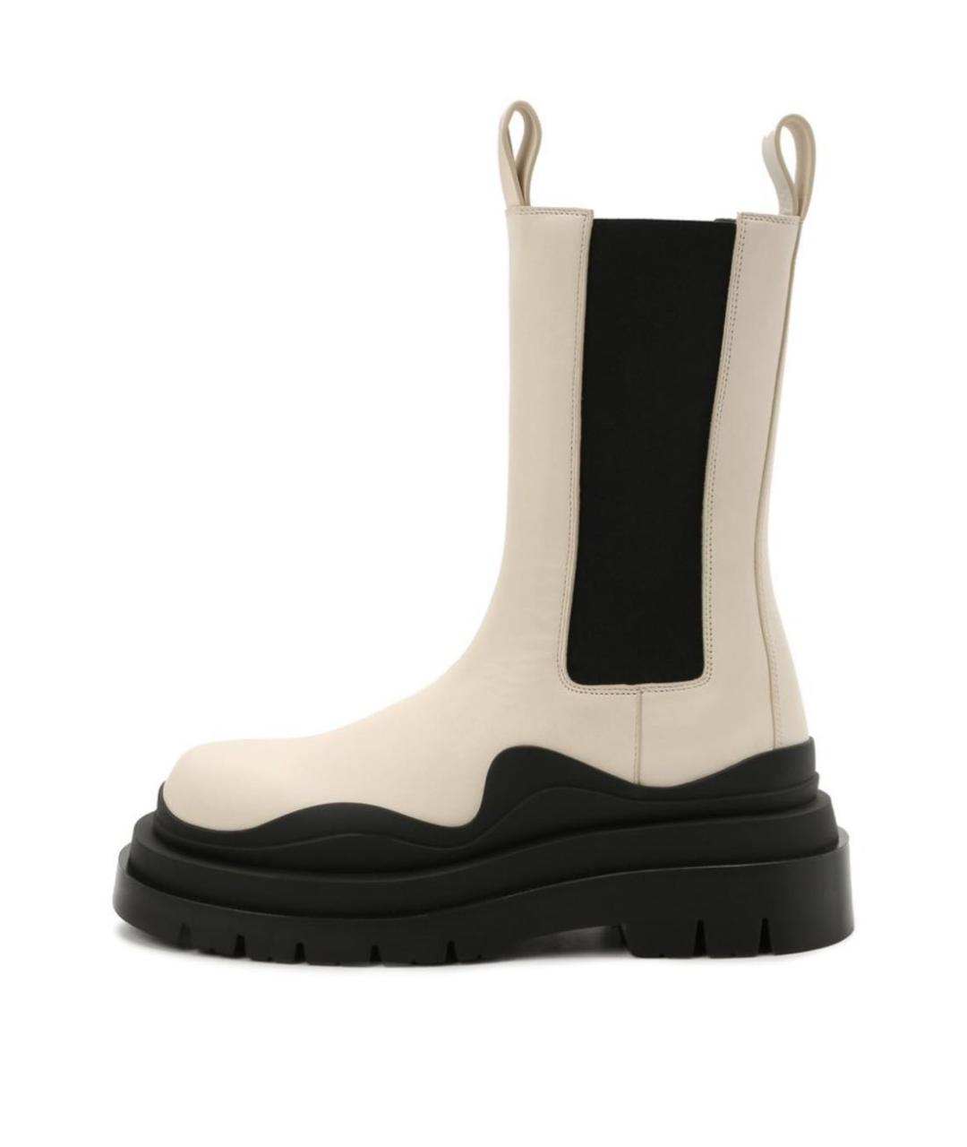 BOTTEGA VENETA Бежевые кожаные ботинки, фото 7