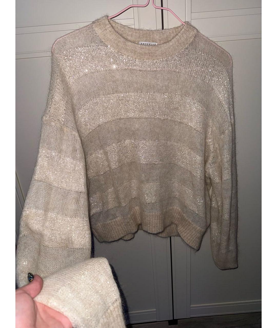 BRUNELLO CUCINELLI Бежевый шерстяной джемпер / свитер, фото 5