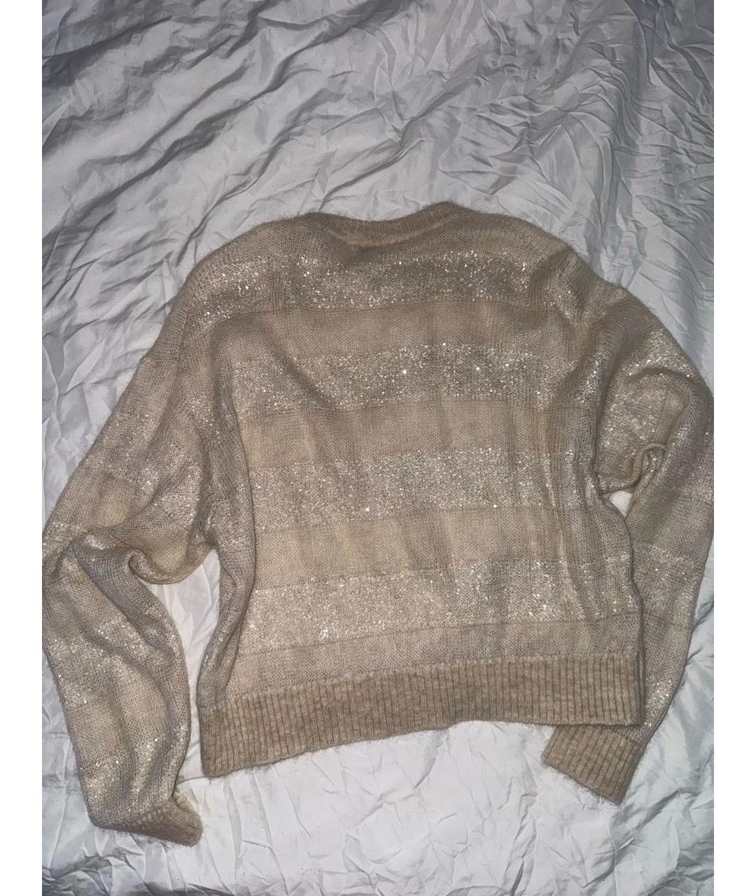 BRUNELLO CUCINELLI Бежевый шерстяной джемпер / свитер, фото 4