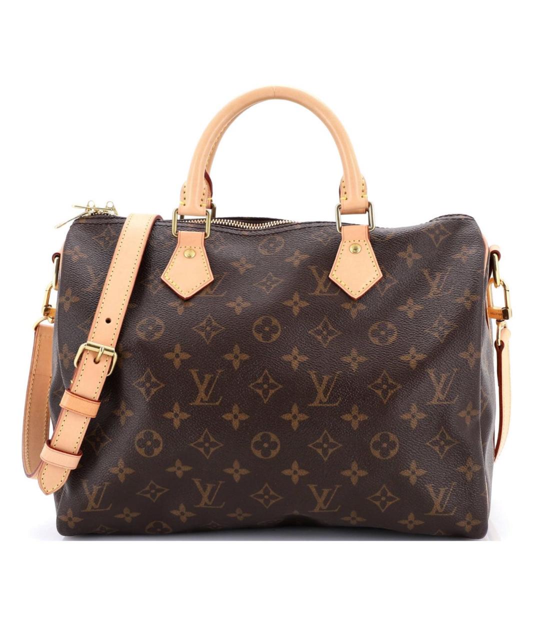 LOUIS VUITTON Коричневая кожаная сумка с короткими ручками, фото 1