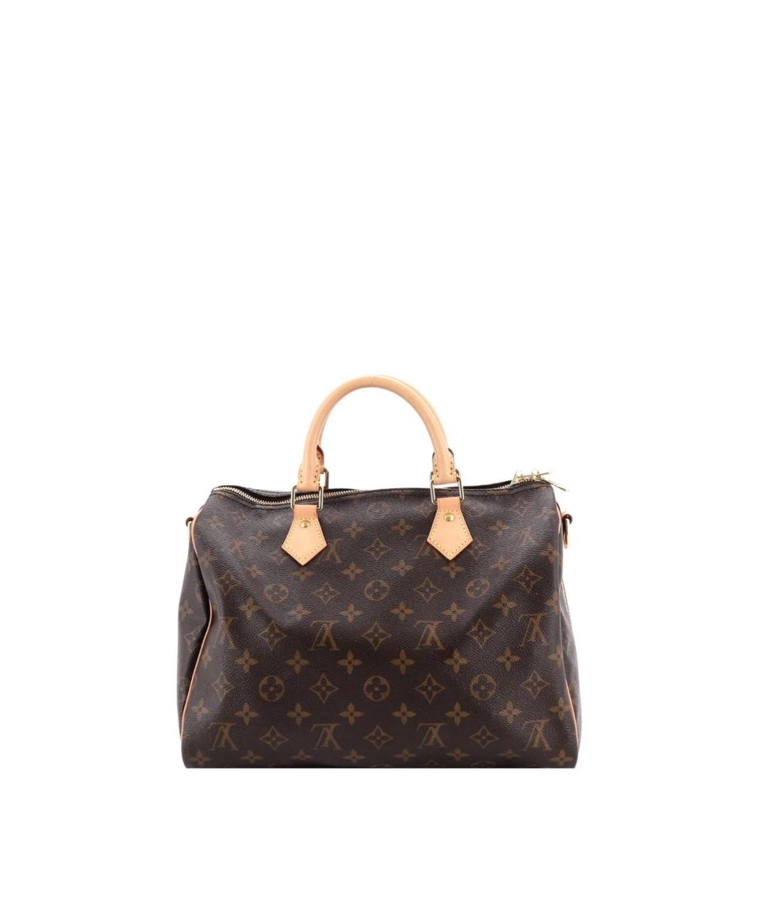 LOUIS VUITTON Коричневая кожаная сумка с короткими ручками, фото 3