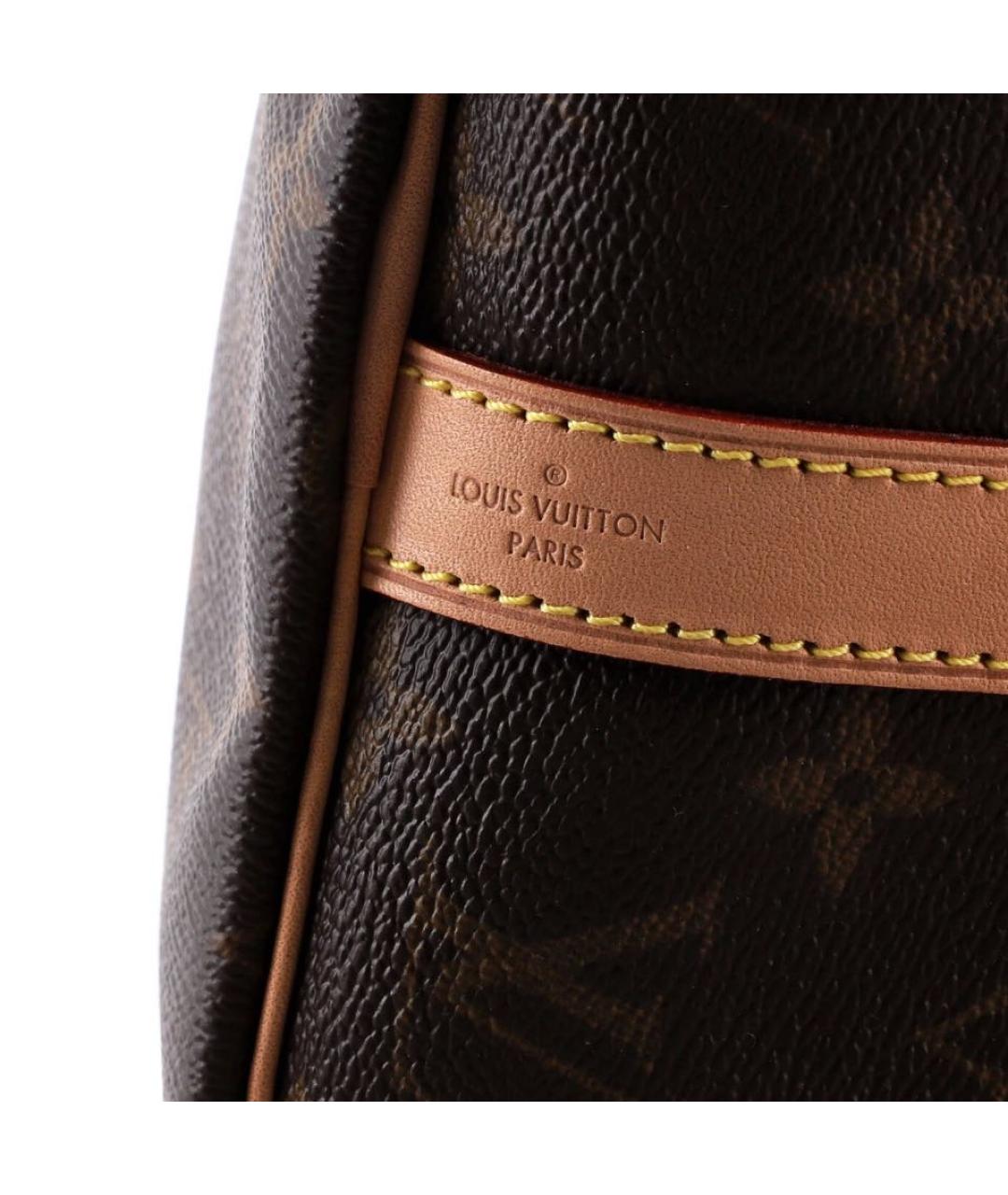 LOUIS VUITTON Коричневая кожаная сумка с короткими ручками, фото 6