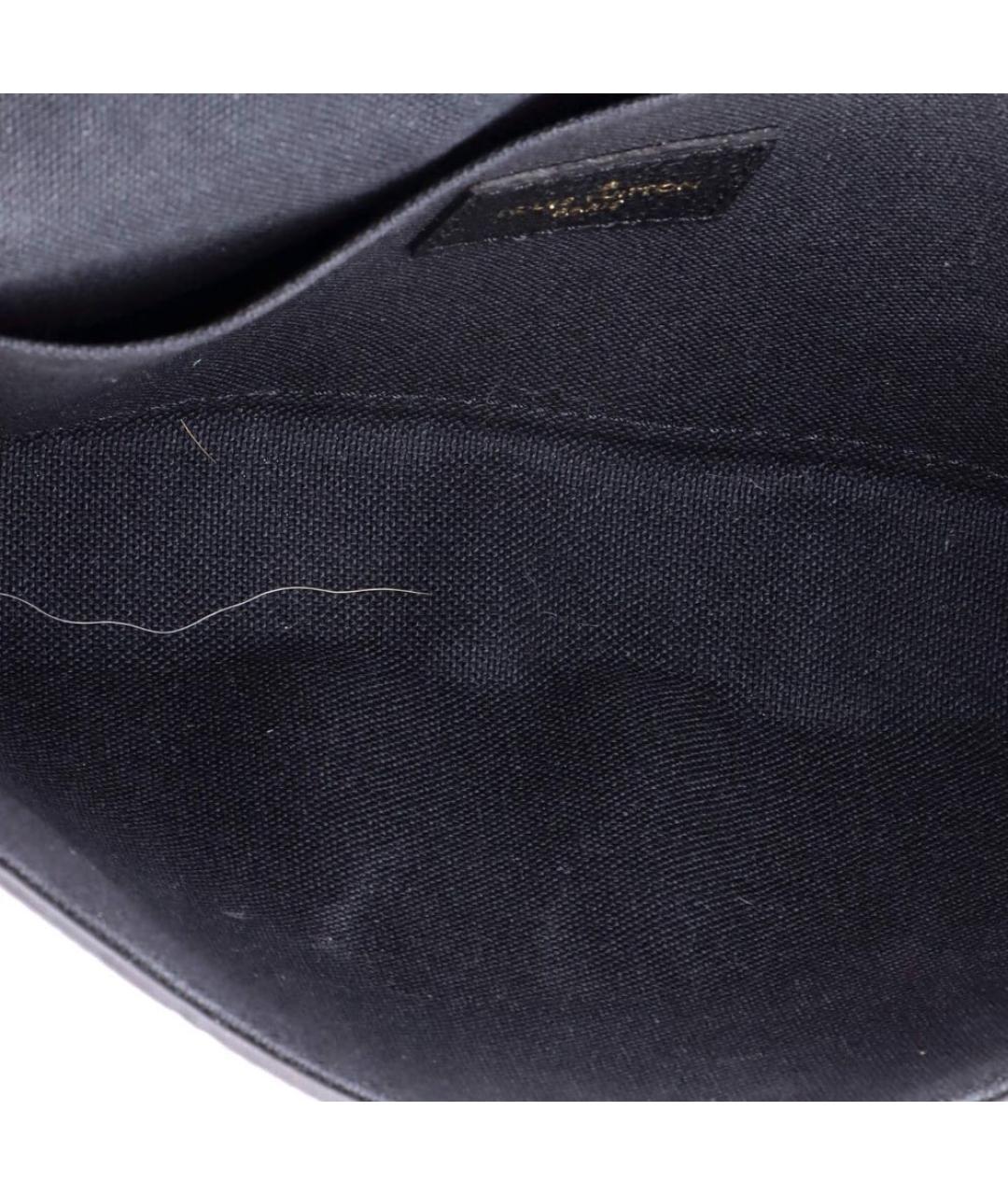 LOUIS VUITTON Черная кожаная сумка через плечо, фото 5