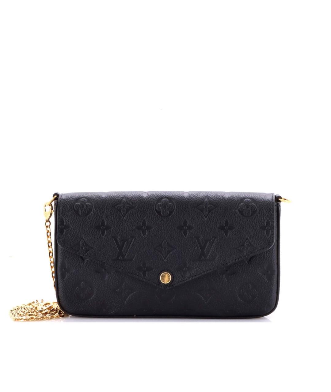 LOUIS VUITTON Черная кожаная сумка через плечо, фото 8