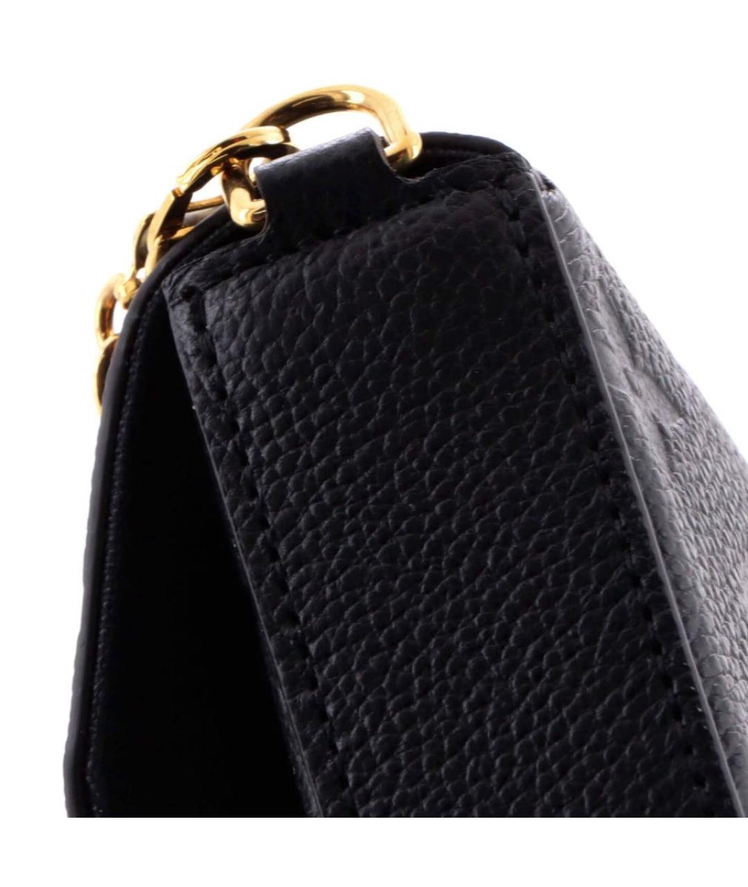 LOUIS VUITTON Черная кожаная сумка через плечо, фото 7