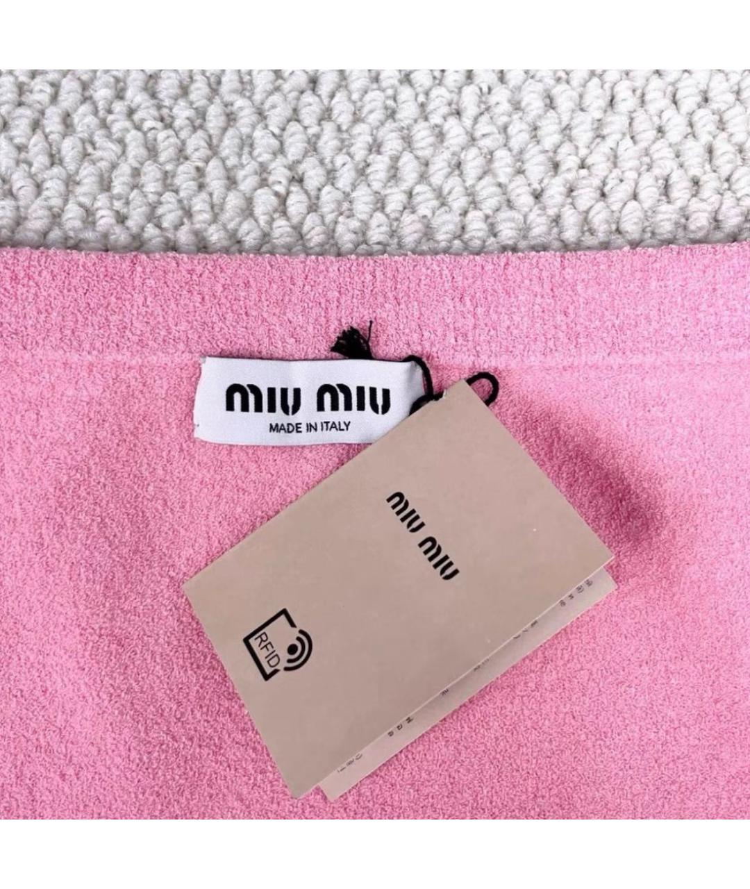 MIU MIU Розовая юбка мини, фото 4