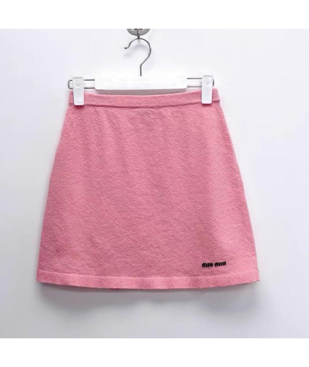 MIU MIU Розовая юбка мини, фото 2