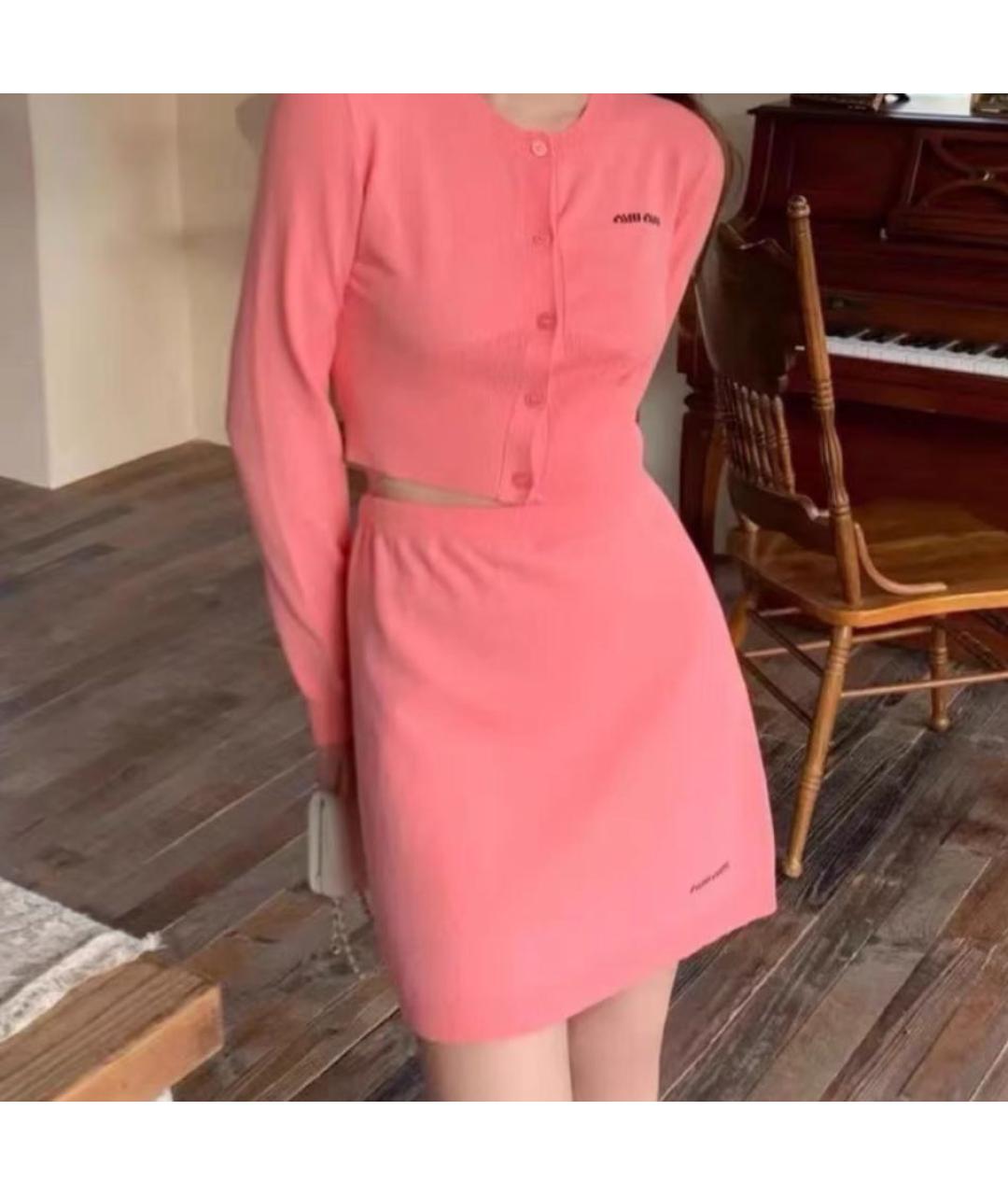 MIU MIU Розовая юбка мини, фото 7